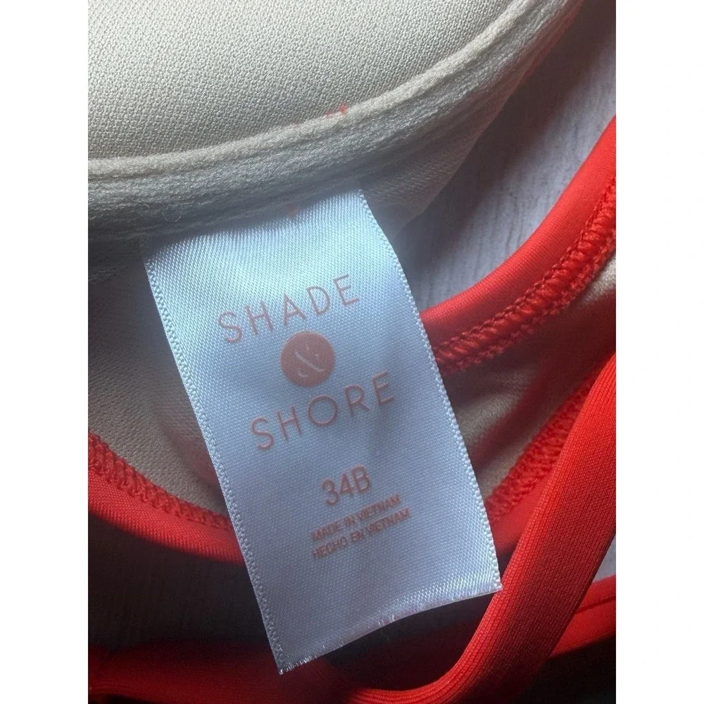 Shade & Shore Red Bikini Top 34B Push Up Underwire Swim Top NWOT